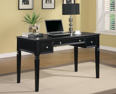 Black Computer Desk with Drawers