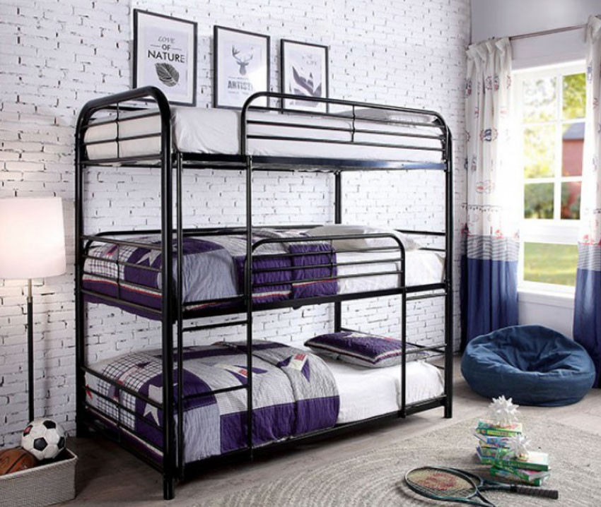 Three person clearance bunk bed