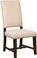 Beige Upholstered Parson Chair with Nail-head Trim Set of 2