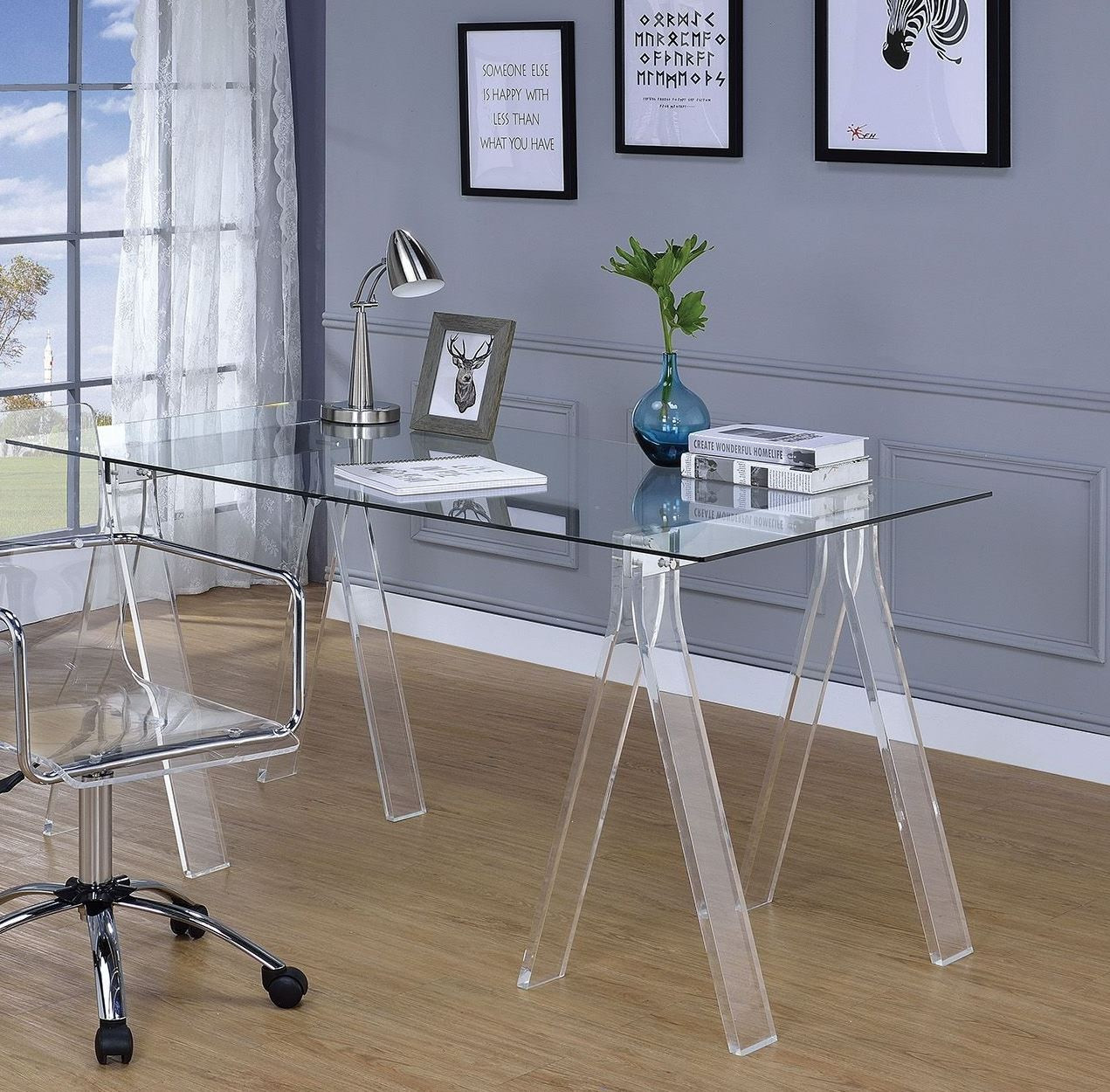 glass to cover desk