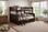 Heavy duty full XL over queen bunk bed for adults - espresso