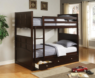 Fairview Cappuccino Twin over Twin Bunk with Optional Storage