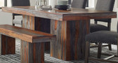 Hampton Pedestal Fixed Dining Table in Gray Sheesham