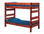 Pine Valley Twin XL Convertible Bunk Bed in Mahogany