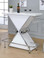 X-Shape Bar Stand with Storage in Glossy White
