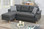 Reversible Sectional Sofa Set W/2 Accent Pillows in Blue Gray