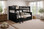 Dillon full XL over queen bunk bed in black for AirBnB