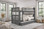 Mission style queen bunk bed for adults in guest bedroom