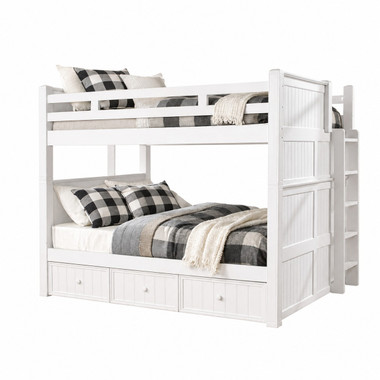 Dillon full over full bunk bed with dual height in white finish