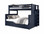 Navy Dillon Twin XL over Queen dual height bunk bed with straight ladder