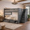 Heavy duty Queen over Queen bunk bed for adults - gray