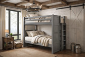 Extra long twin bunk bed for teens and adults in gray