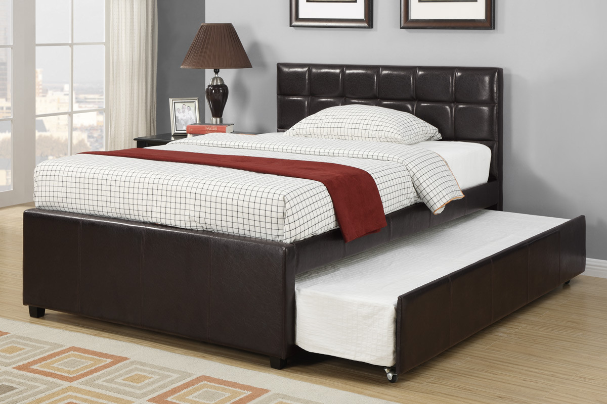 Adena Espresso Single Bed With Trundle