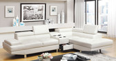 White Bonded Leather Sectional Sofa
