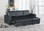 Convertible Sectional with Right Facing Chaise with Pullout Bed in Black