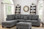 Poundex F6511 2-PCS Sectional Sofa w/ Reversible Chaise in Ash Black