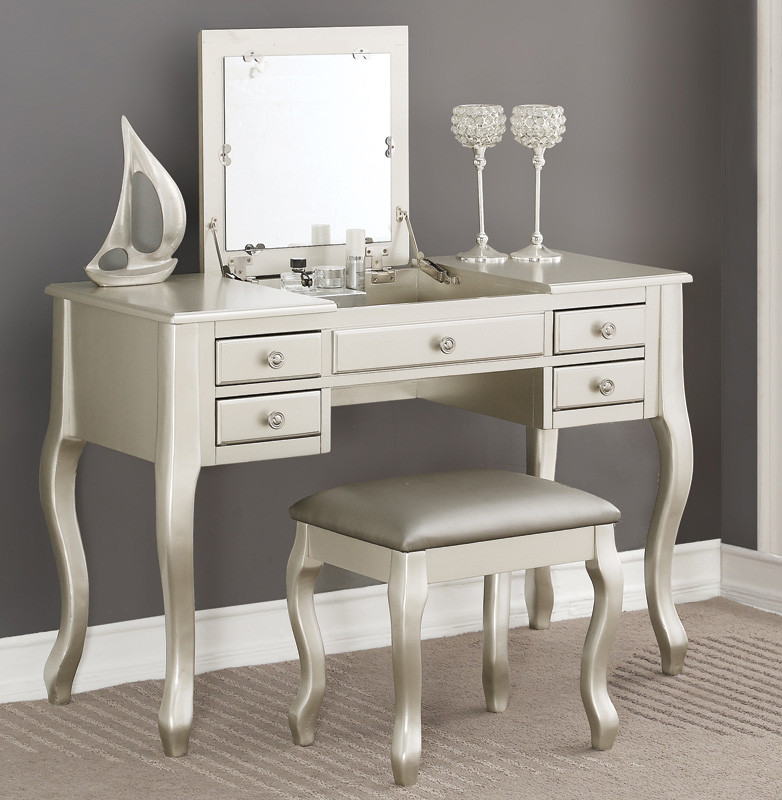 Sofia F4145 Vanity Table With Flip Top Mirror Orange County
