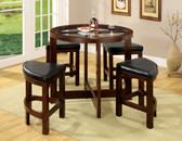Round Glass Counter Height Set