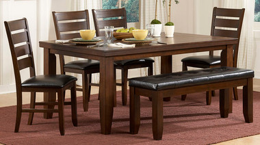 Dark Oak Transitional Dining Table Set