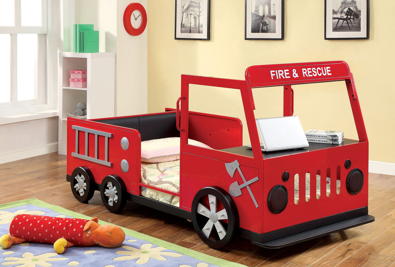 Frisco Fire and Rescue Red Twin Fire Truck Bed | Theme Beds