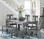 Weathered Gray / Coffee Finish table with 4 chairs and bench