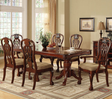 Cherry Dining Table With Chair Set