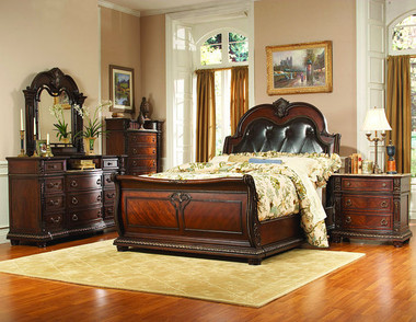 Queen Rich Brown Bed