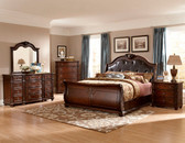 Queen Rich Cherry Traditional Bed