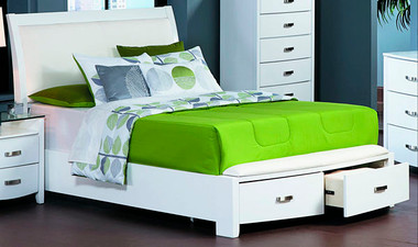 Oden White Queen Contemporary Bed