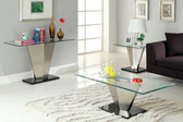 Rectangular Glass Chrome Cocktail Table