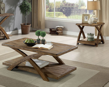 Bryanna CM4178 3PC Coffee and End Table Set in Antique light oak