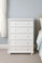 Dillon 5 drawer solid wood chest in white finish