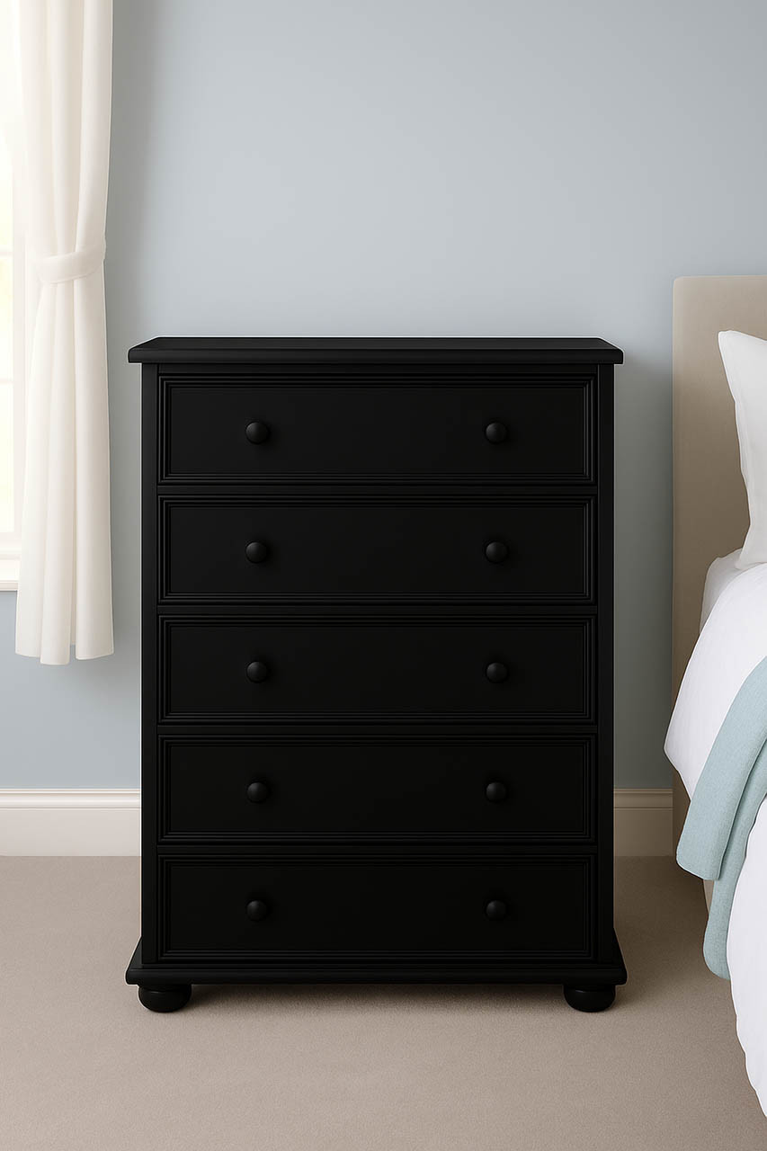 Dillon 5 Drawer Chest | Solid Wood Bedroom Storage Chest