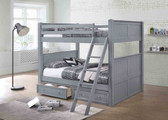 Gray Wood Full Bunk Bed in Orange County | Shown with Optional Trundle