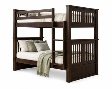 Gary twin XL over twin XL bunk bed with vertical ladder - espresso