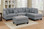 3-PCS Sectional with Reversible Chaise and Ottoman in Gray