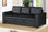 Pacific City Convertible Sofa w/ Pull-out Bed in Black Faux-leather