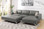 Poundex F6429 2-PCS Sectional Sofa w/ Right Facing Chaise in Antique Gray
