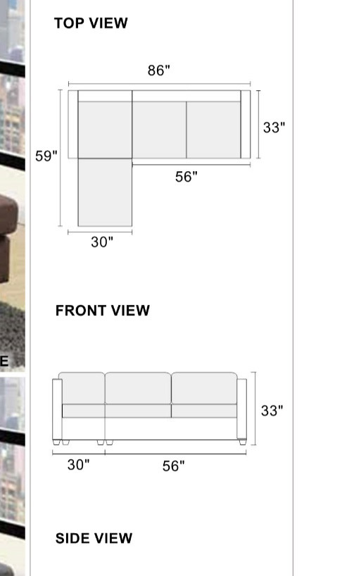 Linen-Like Reversible Sectional for Small Apartment
