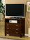 Brown Cherry Wood TV Chest with Drawers 7068TV