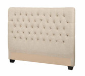 Tufted Head-board Upholstered in Oatmeal Fabric - Orange County