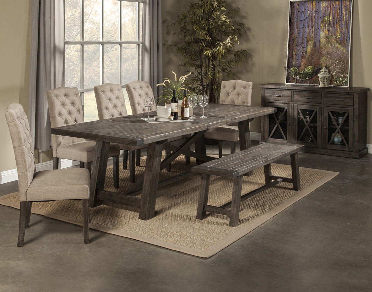 Newberry 6 Pc Dining Table Set By Alpine Furniture