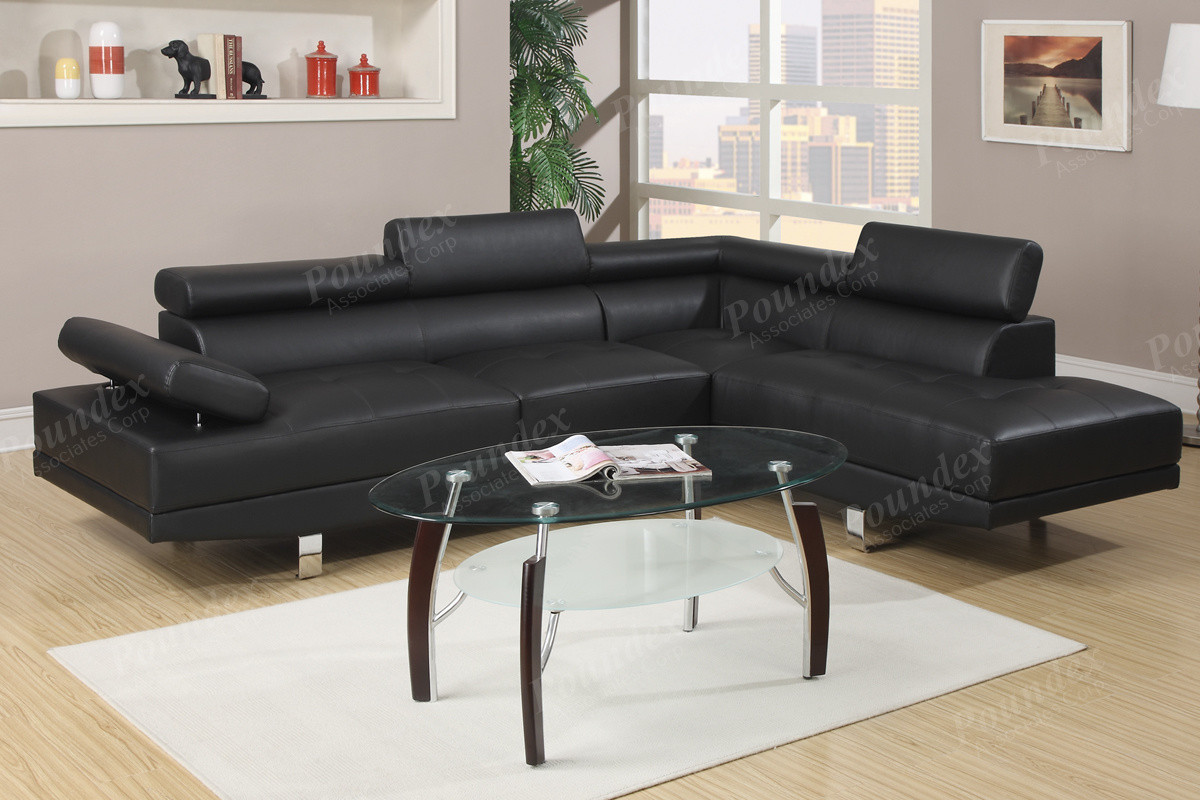 Poundex F7320 White Faux Leather Sectional Couch Set Poundex F7320 White Faux Leather Sectional Couch Set