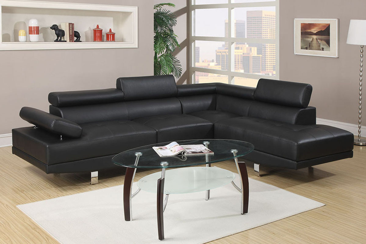 Poundex faux outlet leather sectional