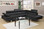 Poundex F7310 Black Faux Leather Sectional Sofa Set