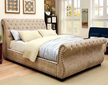 Furniture of America CM7127 Mocha Sleigh Bed | Sleigh Beds