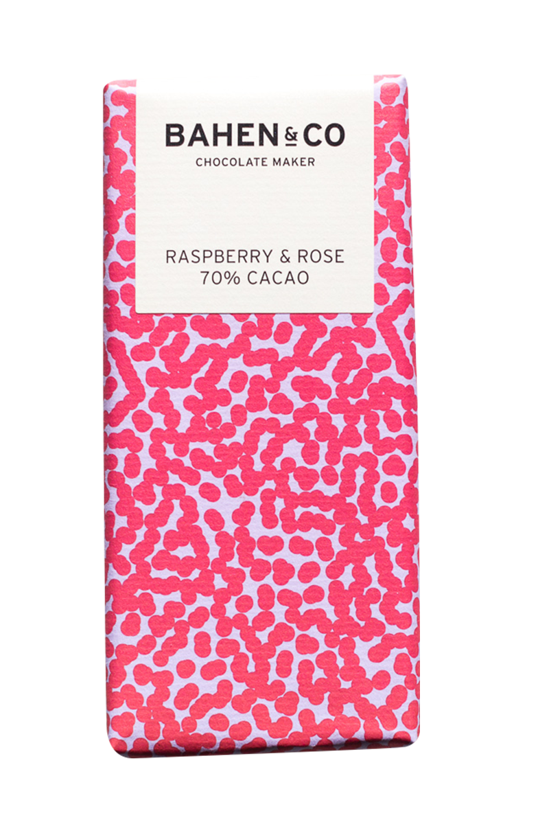 Raspberry & Rose Stone Ground Chocolate Bar