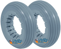 AL145 7 x 2" Light Gray RIB TIRE For Two-Piece Wheel. Sold as Pair.