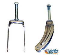 CF030- E & J 8" CHROME STEEL CASTER FORK Fits 5/16" AXLE.  SOLD IN PAIRS