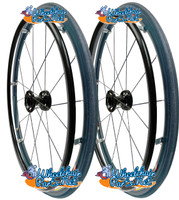 24"  (540) Swan® 16 Spoke Wheel & SOLID SHOX Tire in Black Color - Set of 2